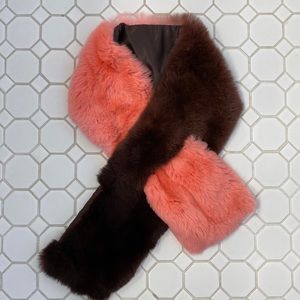 525 Rex rabbit pink and burgundy scarf